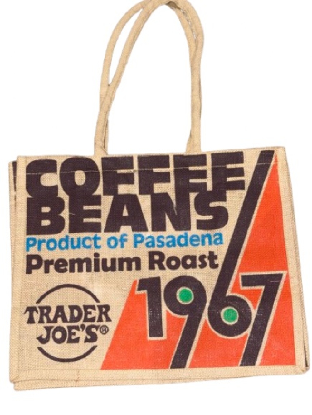 TRADER JOE'S *NWT* Coffee Beans 1967 Pasadena Limited Edition Tote Bag | Sz 17"